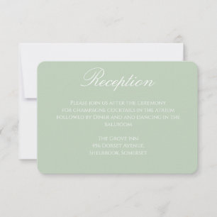 Agradecimiento Tarjeta de Detalles de Recepción de Boda Verde Men