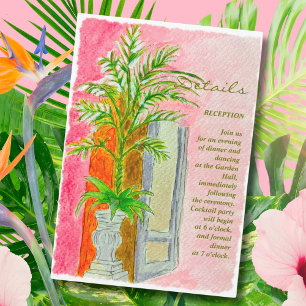 Agradecimiento Tarjeta de detalles del Boda rosa tropical acuarel