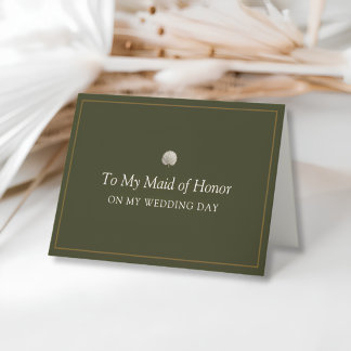 Agradecimiento Tarjeta de día de boda de dama de honor de palma d