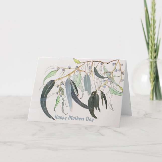 Agradecimiento Tarjeta de Día de la Madre Gum Leaves (Anverso)