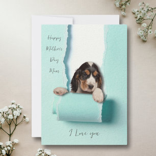 Agradecimiento Tarjeta de Día de la Madre Perro Mamá Perro Papel