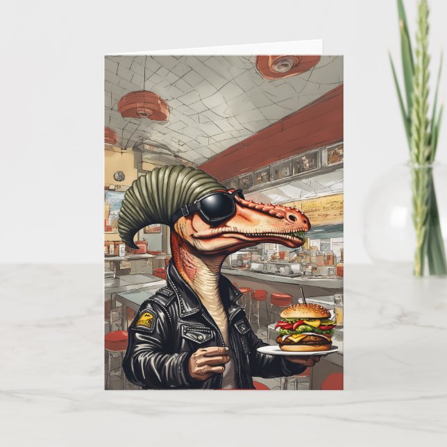 Agradecimiento Tarjeta de dinosaurio Burgersaurus (Anverso)