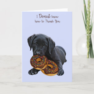 Agradecimiento Tarjeta de donut de Black Lab - Tarjeta de donut d