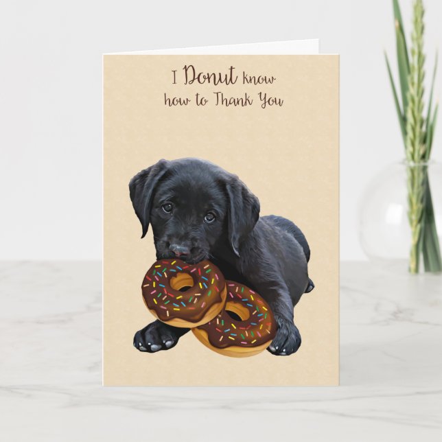 Agradecimiento Tarjeta de donut de Black Lab - Tarjeta de donut d (Anverso)