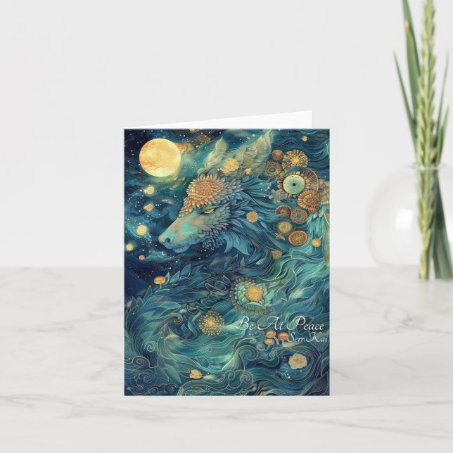 Agradecimiento Tarjeta de dragón de estar en paz (Anverso)