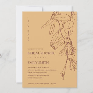 AGRADECIMIENTO TARJETA DE DUCHA BRIDAL DE LA LÍNEA AMARILLA OCRE 