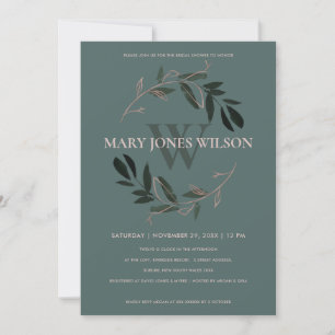 AGRADECIMIENTO TARJETA DE DUCHA BRIDAL DE LLAMADAS DE ROPA VERDE 