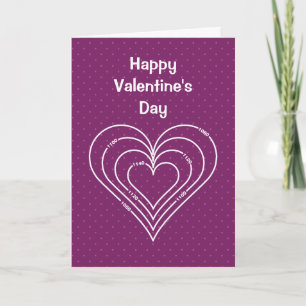 Agradecimiento Tarjeta de El día de San Valentín del Corazón de I