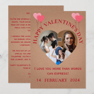 Agradecimiento Tarjeta de El día de San Valentín fotográfico mini