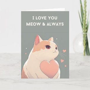 Agradecimiento Tarjeta de El día de San Valentín para gato Meow