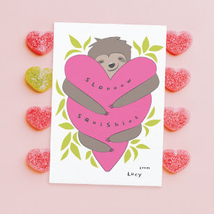 Agradecimiento Tarjeta de El día de San Valentín Slogs Hugs Class