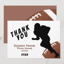 Agradecimiento Tarjeta de entrenador de fútbol americano