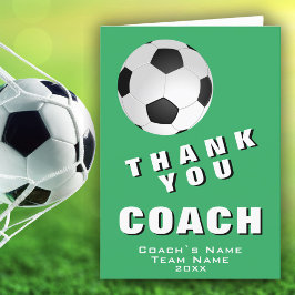 Agradecimiento Tarjeta de entrenador de Soccer Ball Green