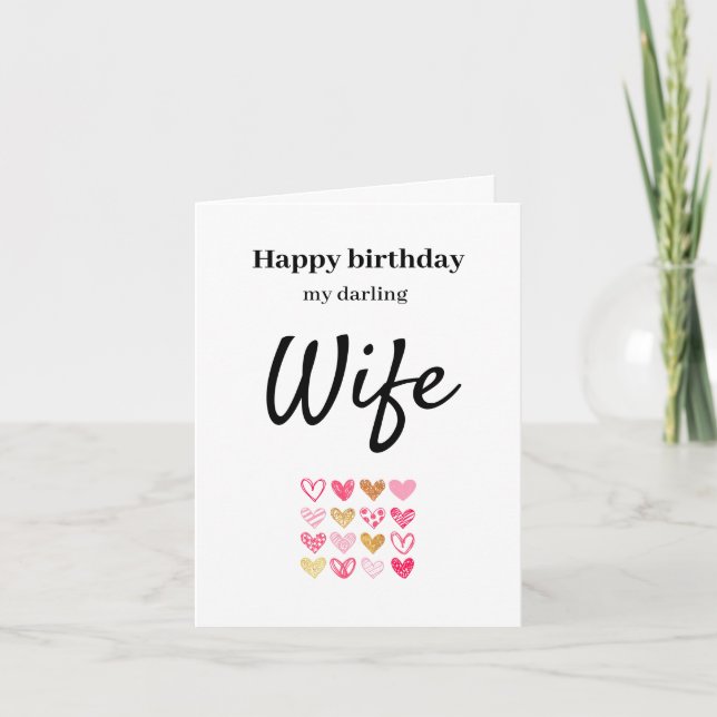 Agradecimiento Tarjeta de esposa feliz cumpleaños (Anverso)