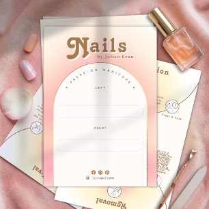 Agradecimiento Tarjeta de exhibición de uñas de prensa con ombre