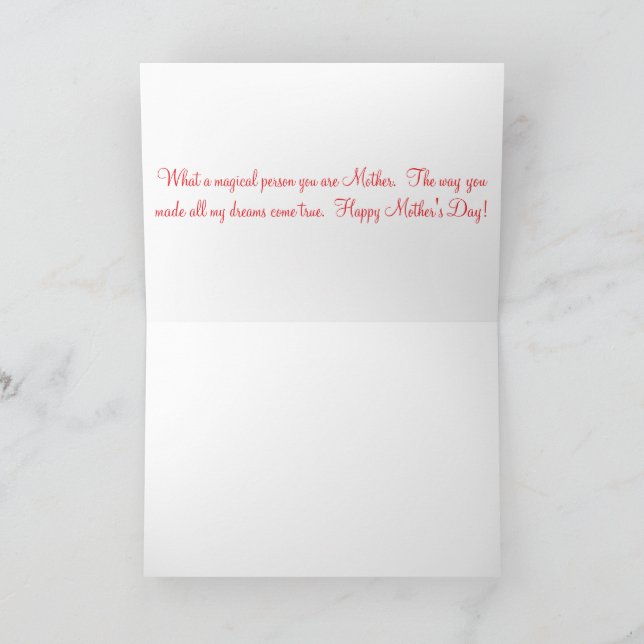 Agradecimiento Tarjeta de felicitación 5x7. Feliz Día de la Madre (Interior)