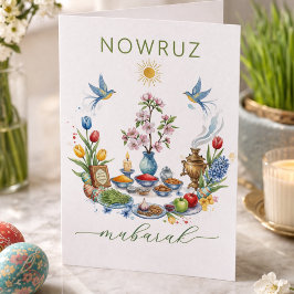 Agradecimiento Tarjeta de Felicitación - Acuarela Floral Nowruz M