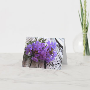 Agradecimiento Tarjeta de felicitación Amor Purple Verbena Blank