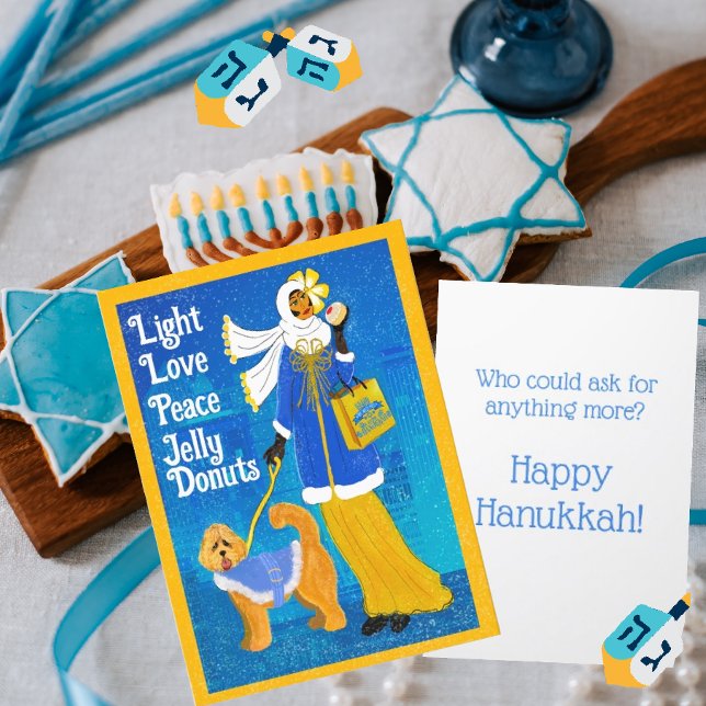 Agradecimiento Tarjeta de felicitación Art Nouveau Retro Hanukkah (Subido por el creador)