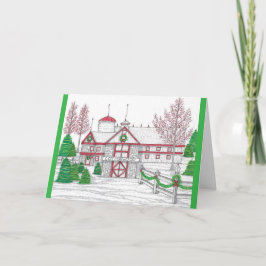 Agradecimiento Tarjeta de felicitación Barn para navidades