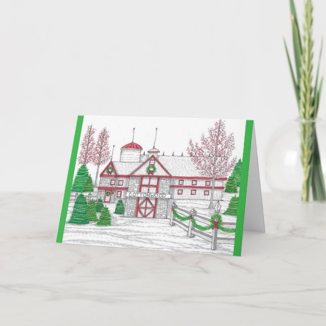 Agradecimiento Tarjeta de felicitación Barn para navidades (Anverso)