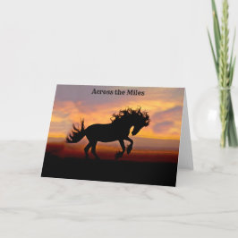 Agradecimiento Tarjeta de felicitación Black Horse Sunset a travé