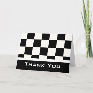 Agradecimiento Tarjeta de felicitación Black/White Checkered