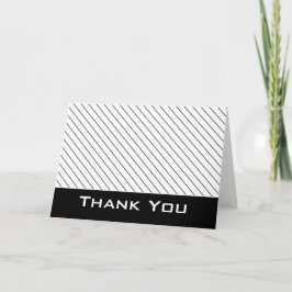Agradecimiento Tarjeta de felicitación Black/White Striped 2