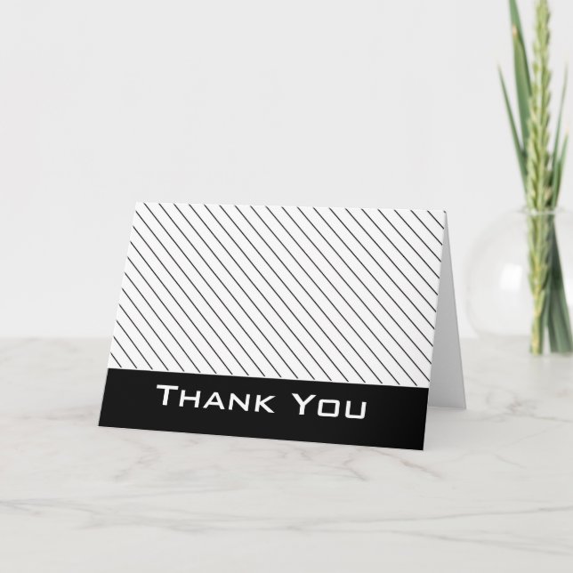 Agradecimiento Tarjeta de felicitación Black/White Striped 2 (Anverso)