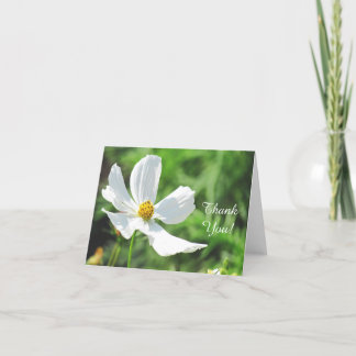 Agradecimiento Tarjeta de felicitación blanca de la flor del