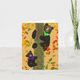 Agradecimiento Tarjeta de felicitación BLANK Bear Bear y Cub