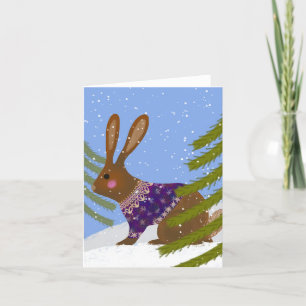 Agradecimiento Tarjeta de felicitación BLANK de Winter Rabbit
