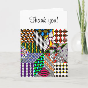 Agradecimiento Tarjeta de felicitación coloreada bloque del