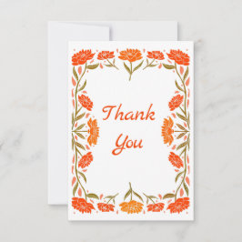 Agradecimiento Tarjeta de felicitación con borde floral de arte p