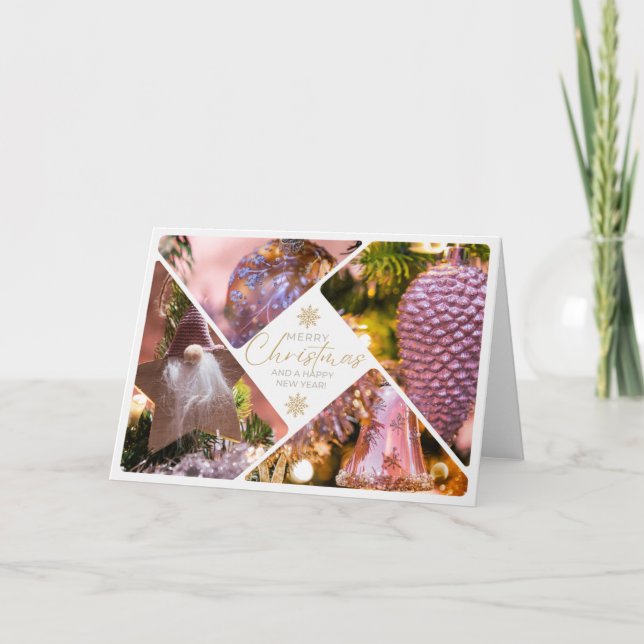 Agradecimiento Tarjeta de felicitación con collage de adornos de  (Anverso)