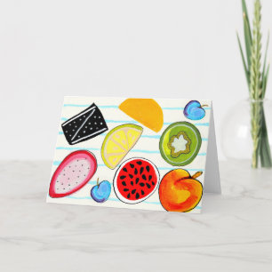 Agradecimiento Tarjeta de felicitación con ilustración de frutas
