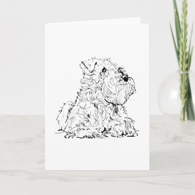 Agradecimiento Tarjeta de Felicitación con Ilustración de Perro S (Anverso)
