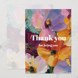 Agradecimiento Tarjeta de felicitación con pintura floral vibrant