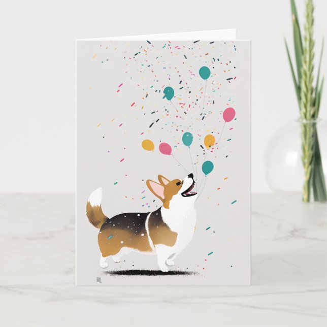 Agradecimiento Tarjeta de felicitación Corgi Celebration (Anverso)