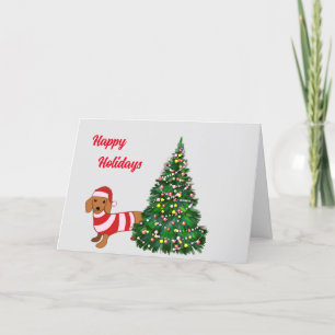 Agradecimiento Tarjeta de felicitación Dachshund para navidades
