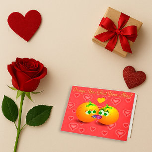 Agradecimiento Tarjeta de felicitación de amor naranja rosa con j