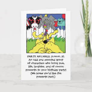 Agradecimiento Tarjeta de felicitación de animales del Fiesta de