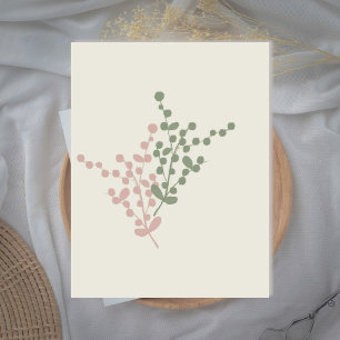 Agradecimiento Tarjeta de felicitación de arte de bayas rosadas y