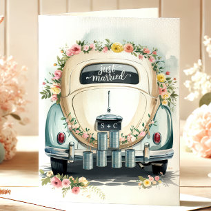 Agradecimiento Tarjeta de Felicitación de Boda de Coche Antiguo R