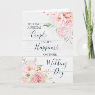 Agradecimiento Tarjeta de Felicitación de Boda Floral Rústica