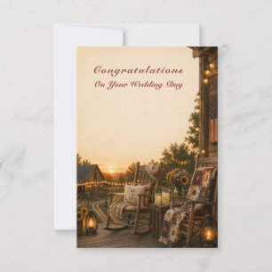 Agradecimiento Tarjeta de felicitación de boda Rústica Chic Ameri