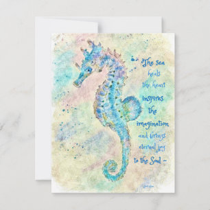 Agradecimiento Tarjeta de felicitación de caballito de mar arte p