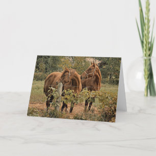 Agradecimiento Tarjeta de felicitación de caballo de lado a lado