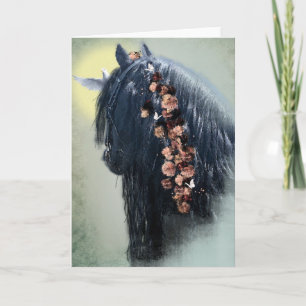 Agradecimiento Tarjeta de felicitación de caballo negro