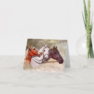 Agradecimiento Tarjeta de felicitación de caballos de época
